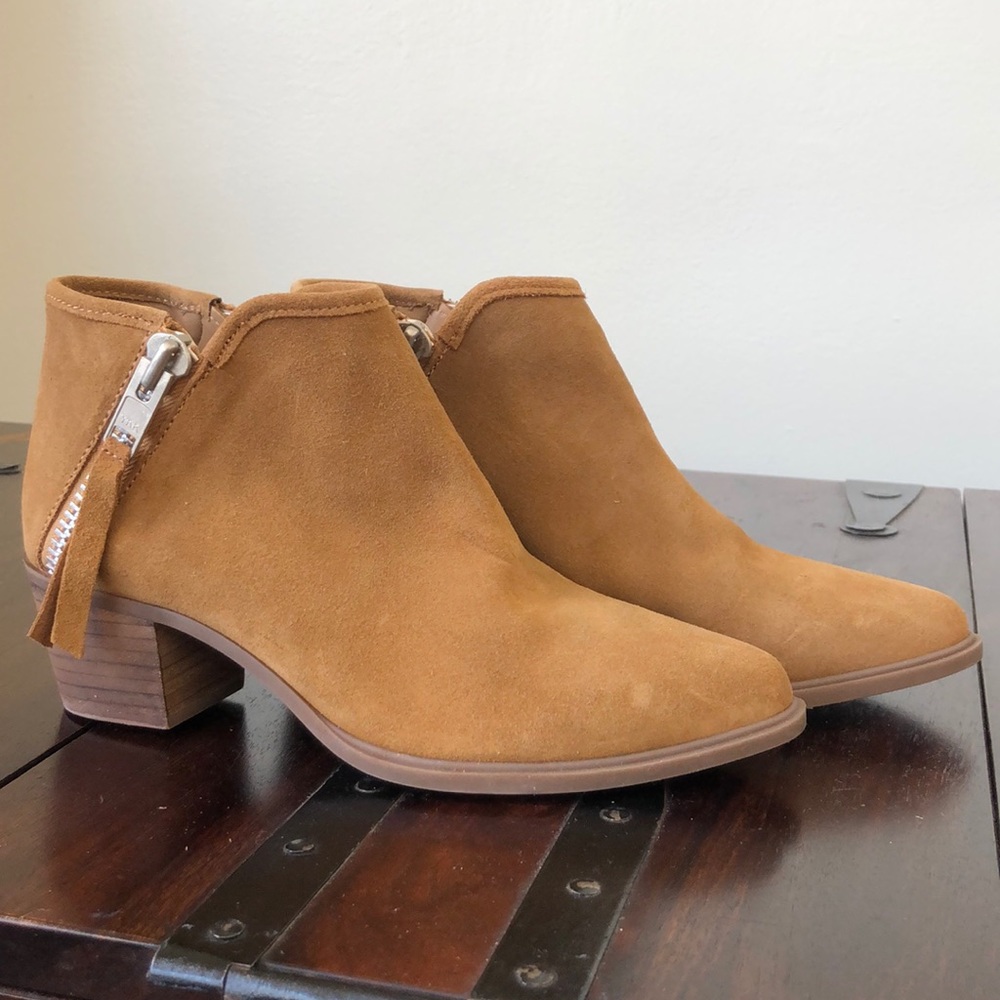 STEVEN Brown Booties with Side Zippers